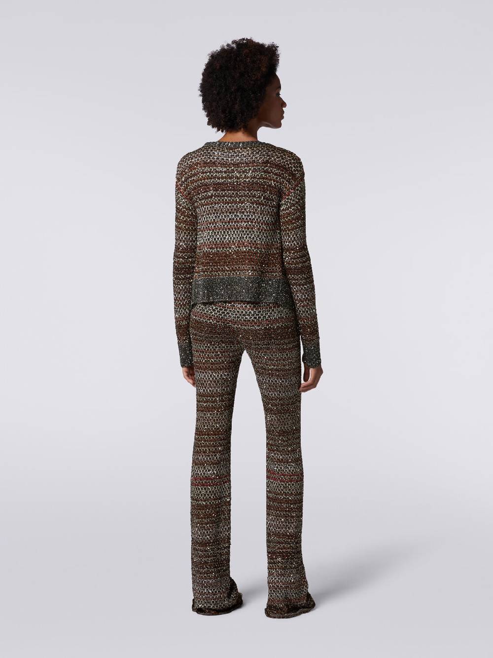 Missoni Cardigan corto in maglia a rete con paillettes 2025