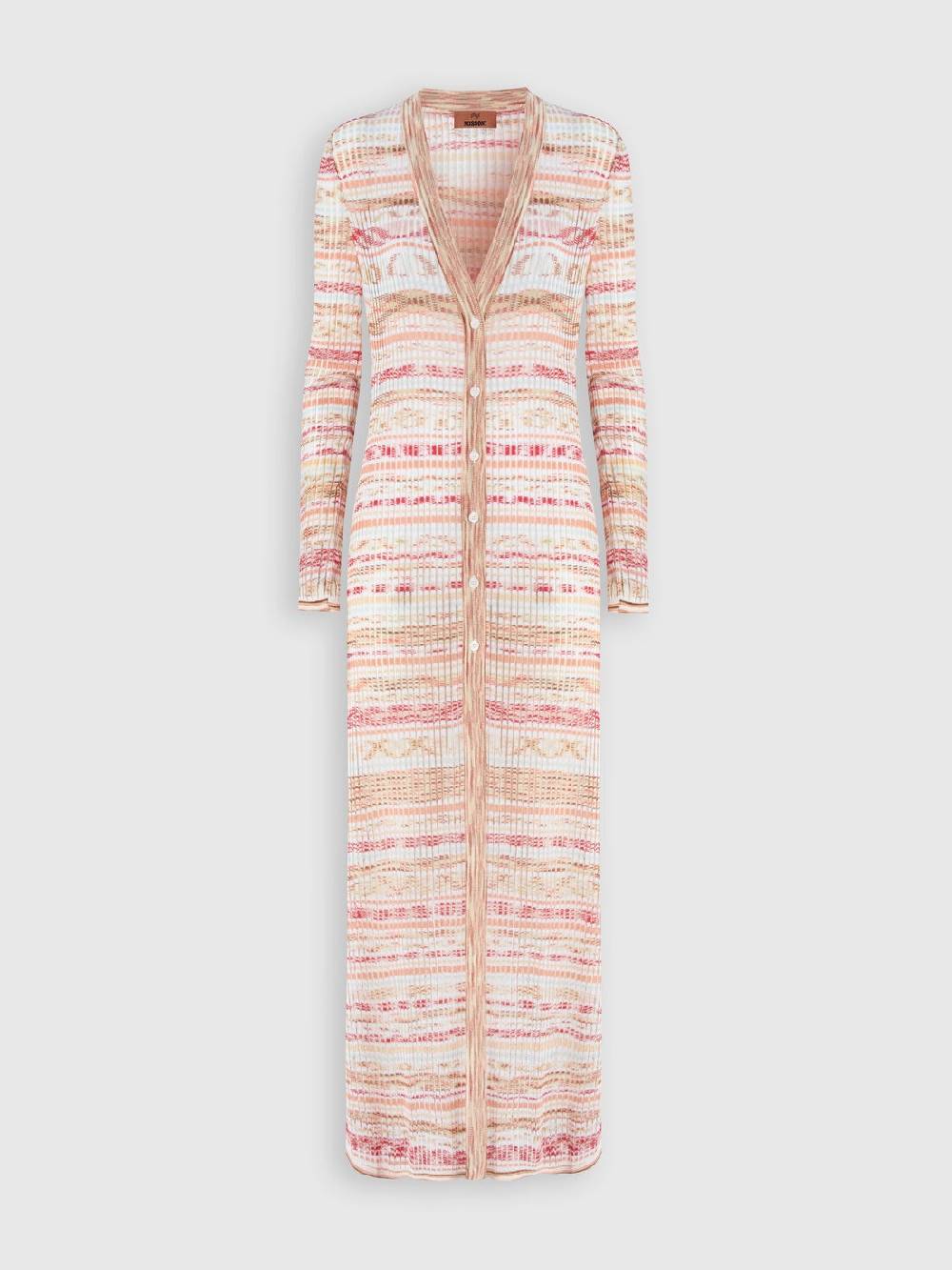 Missoni Cardigan lungo a costine in viscosa fiammata Italy