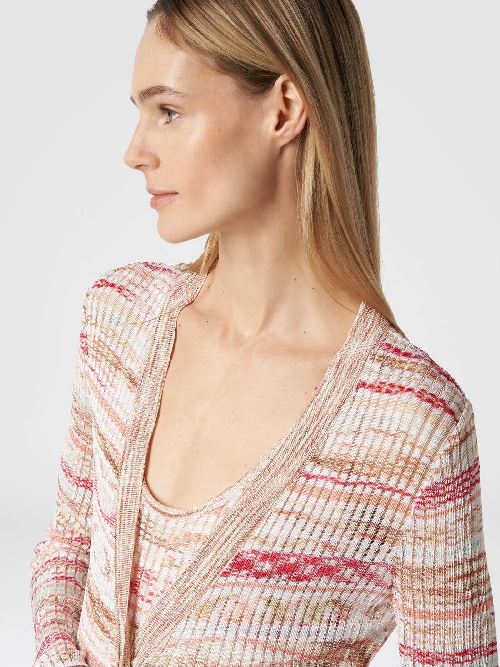 Missoni Cardigan lungo a costine in viscosa fiammata Italy