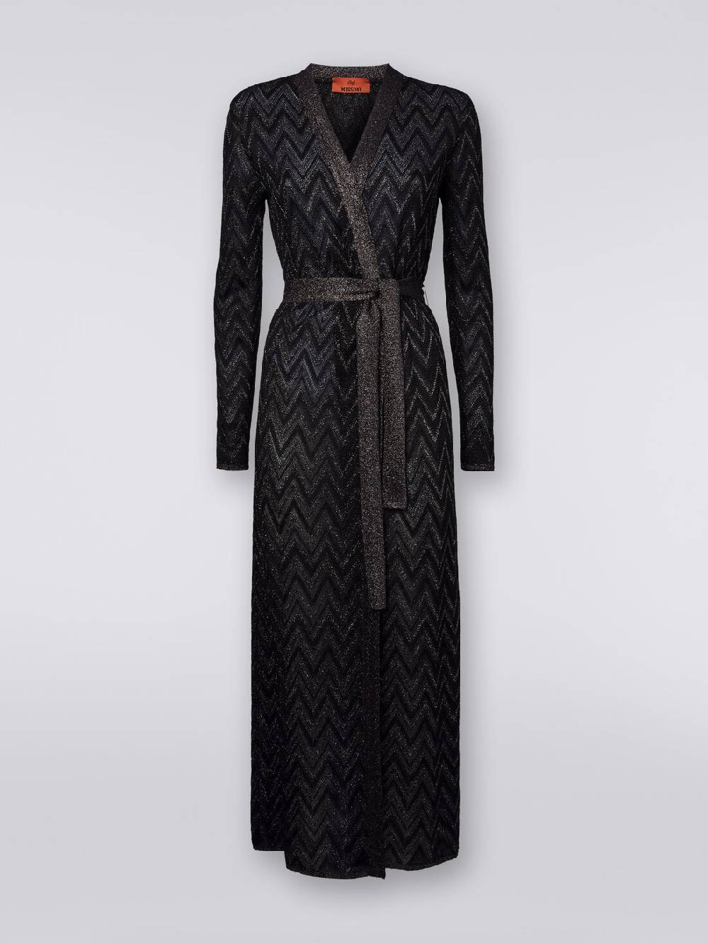 Missoni Cardigan lungo in maglia chevron con lurex 2025