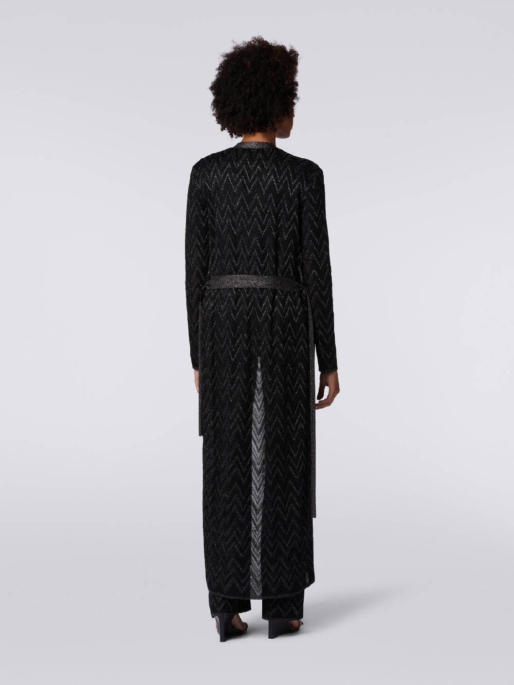Missoni Cardigan lungo in maglia chevron con lurex 2025