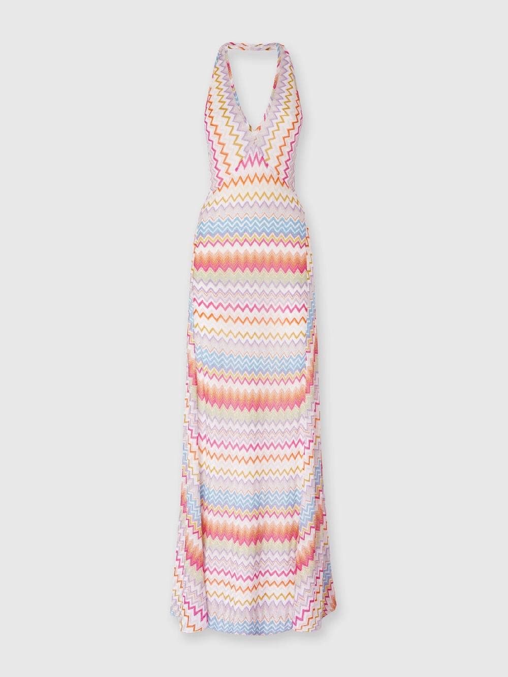 Missoni Abito lungo in viscosa zig zag con lurex Nuovo