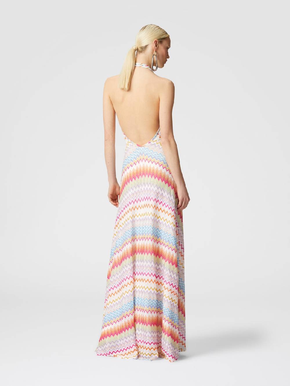 Missoni Abito lungo in viscosa zig zag con lurex Nuovo