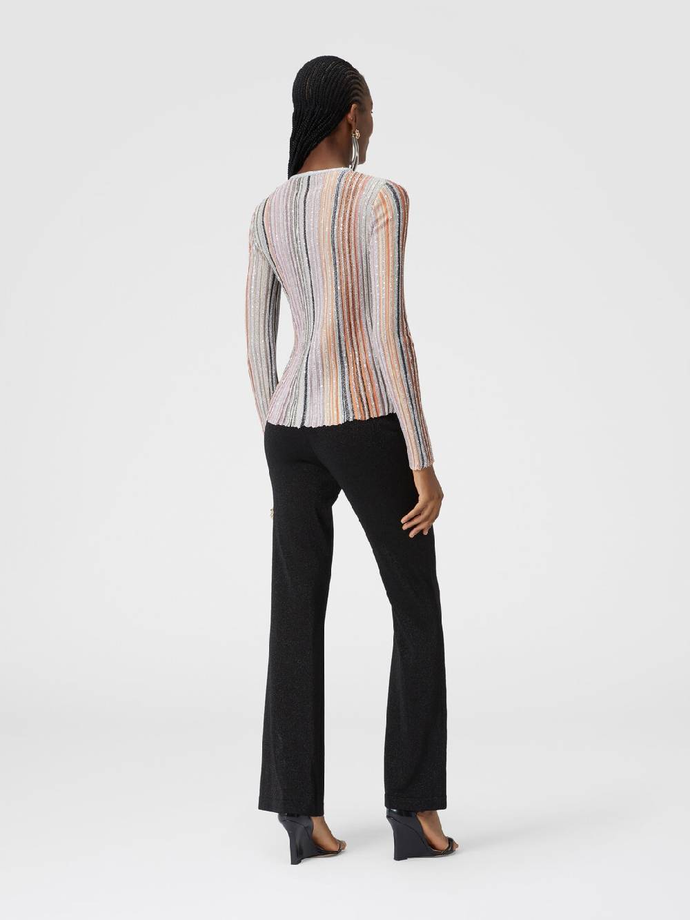 Missoni Pantaloni dritti in viscosa effetto glitter Spedizione Gratuita