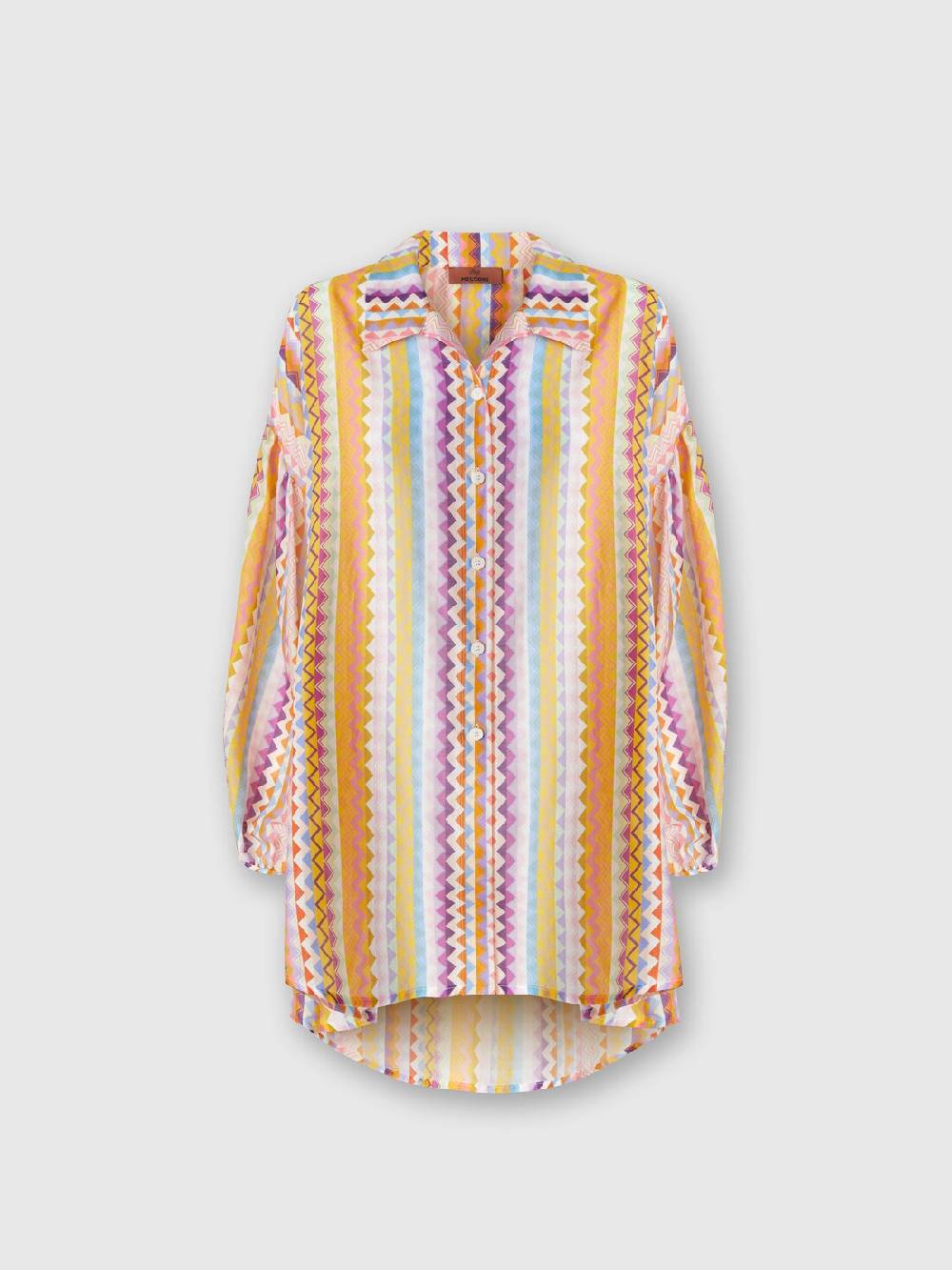 Missoni Blusa oversize in seta e cotone stampa zig zag Pezzi Unici