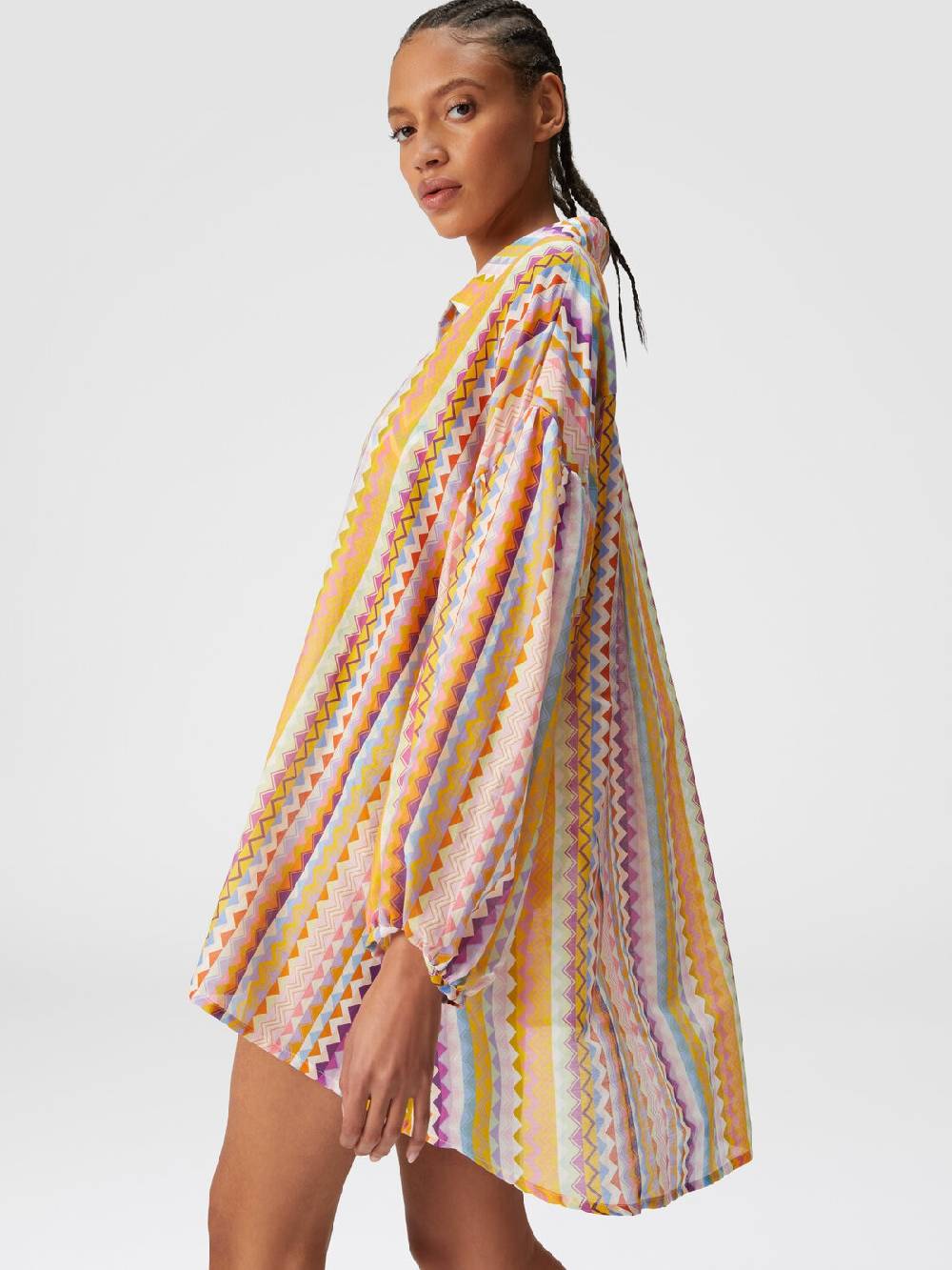 Missoni Blusa oversize in seta e cotone stampa zig zag Pezzi Unici