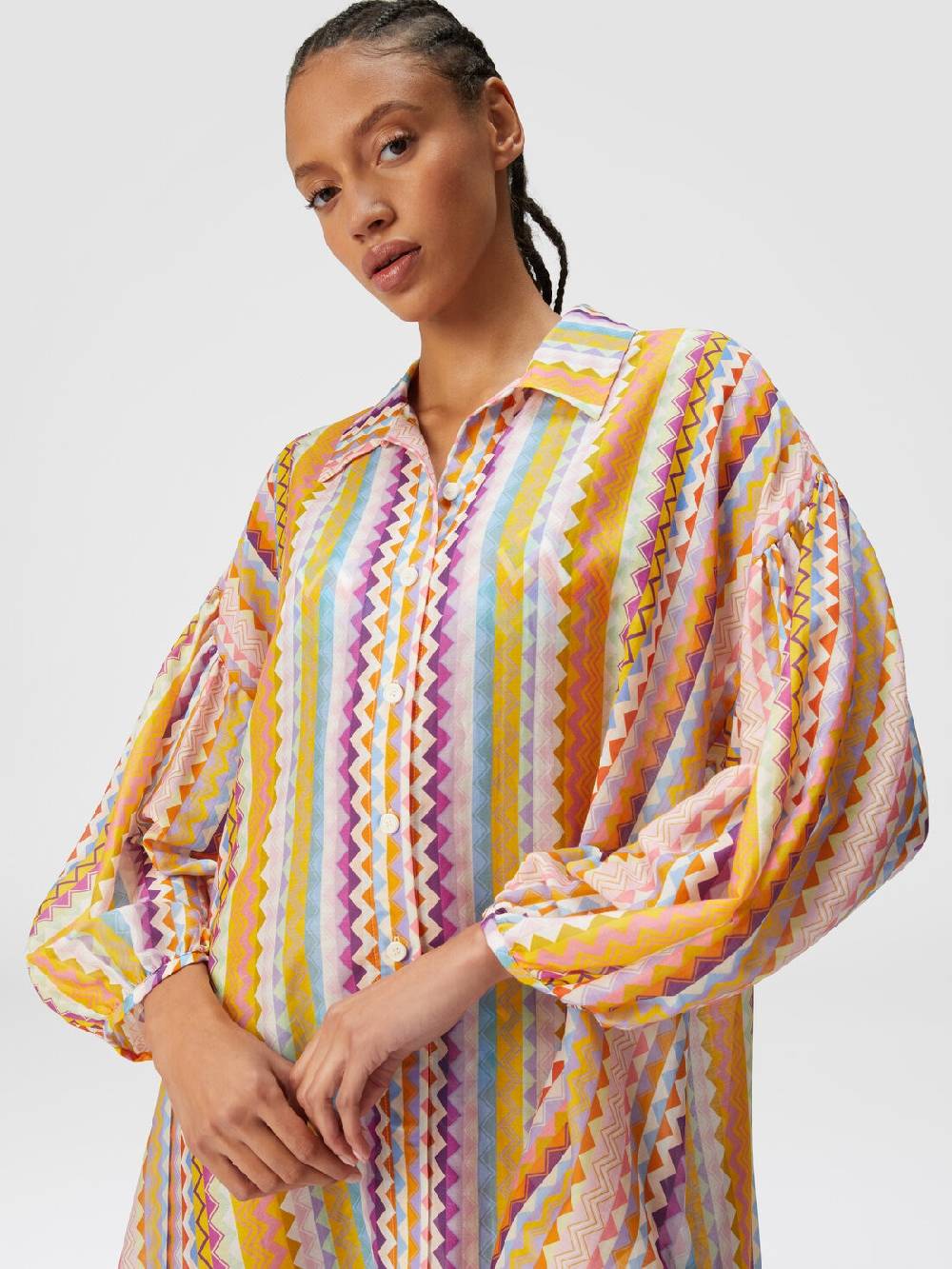 Missoni Blusa oversize in seta e cotone stampa zig zag Pezzi Unici