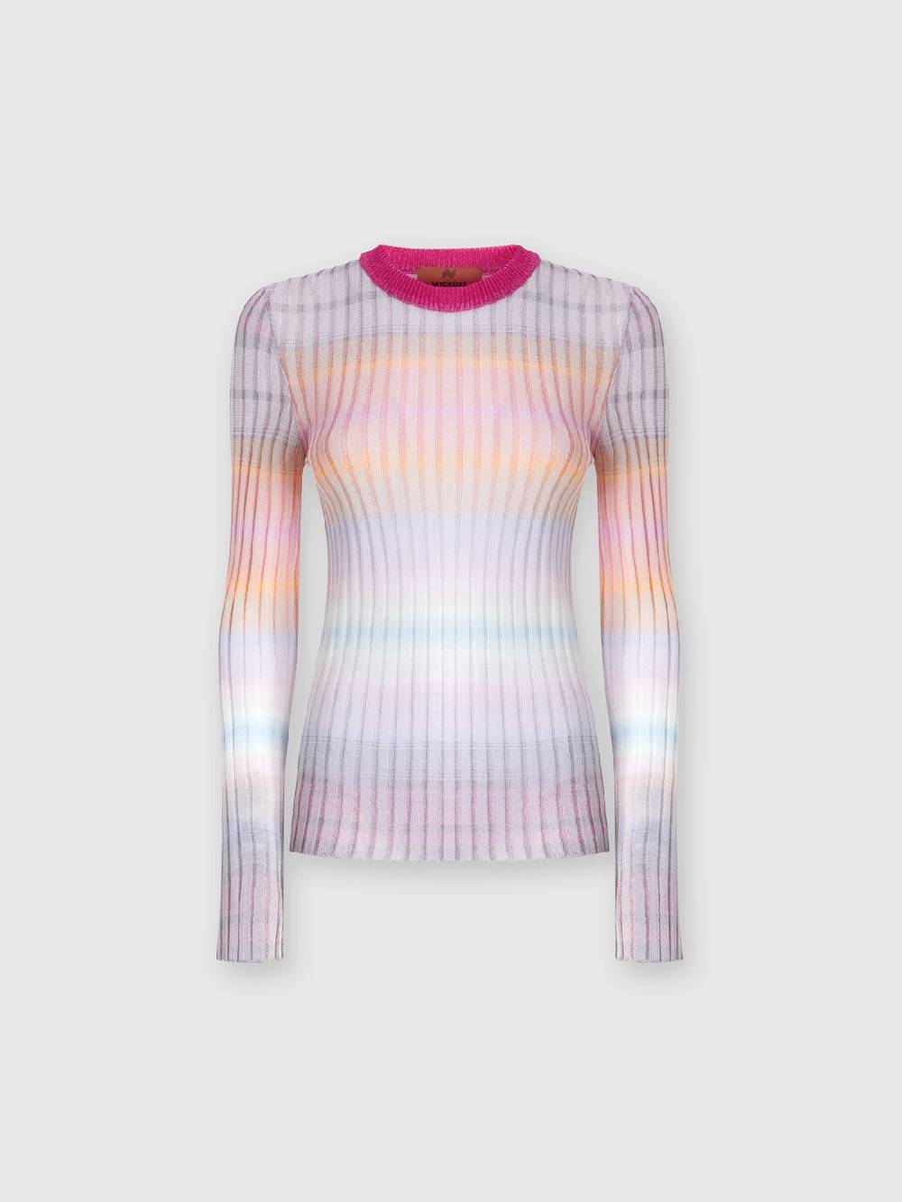 Missoni Maglia girocollo a coste con colletto a contrasto Soddisfazione Garantita