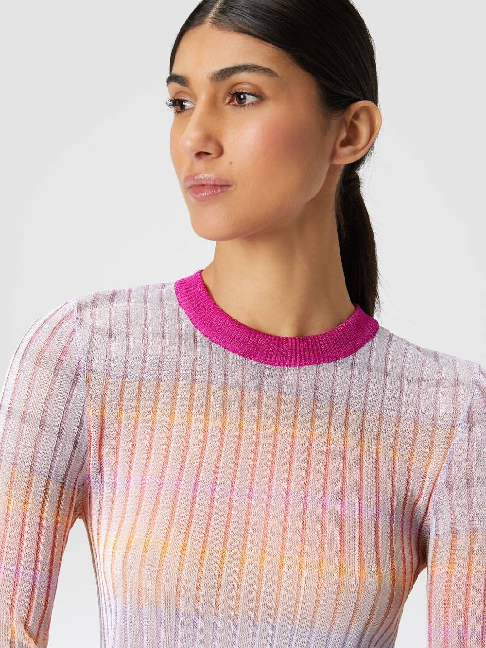 Missoni Maglia girocollo a coste con colletto a contrasto Soddisfazione Garantita