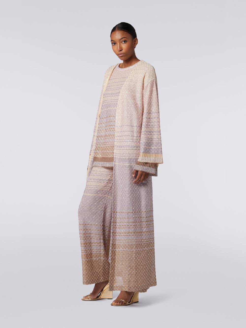 Missoni Cardigan lungo in maglia dégradé con paillettes Promozione Limitata