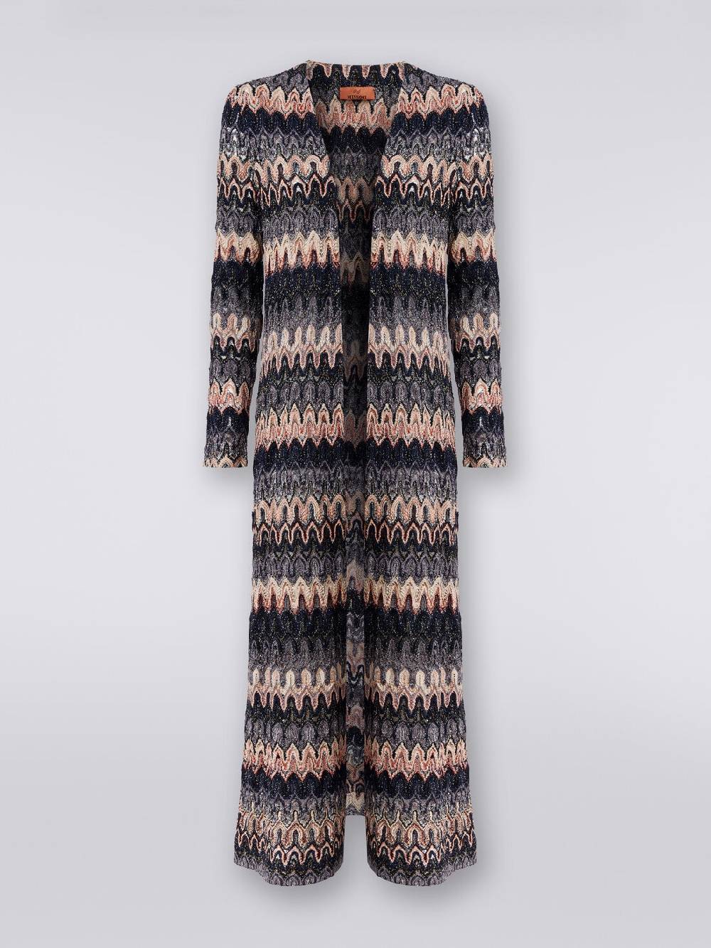Missoni Cardigan lungo in maglia lamé con motivo a onde effetto pizzo Fino Al -60%