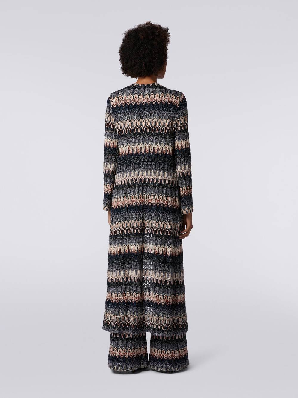 Missoni Cardigan lungo in maglia lamé con motivo a onde effetto pizzo Fino Al -60%