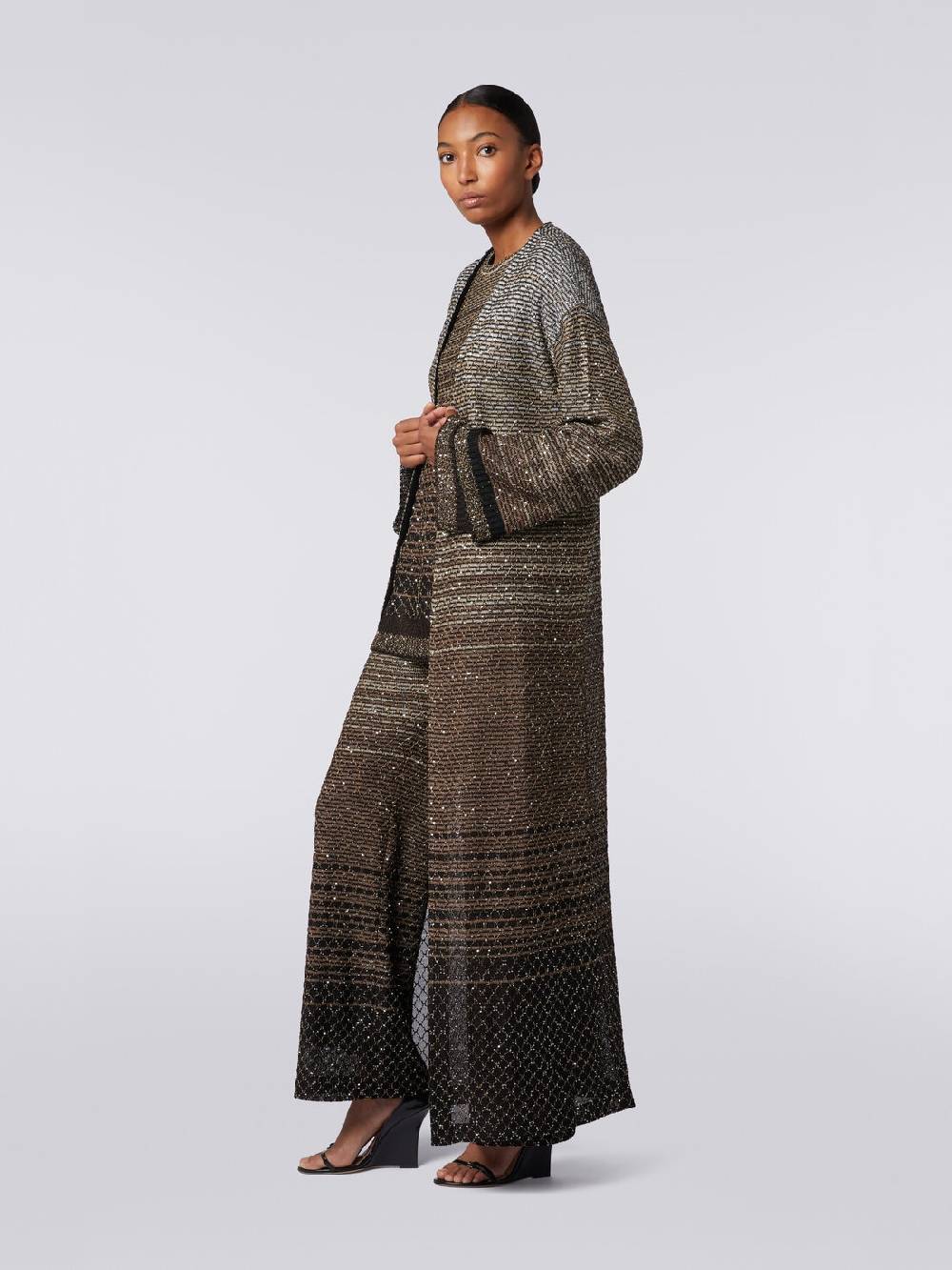 Missoni Cardigan lungo in maglia dégradé con paillettes Shopping Online