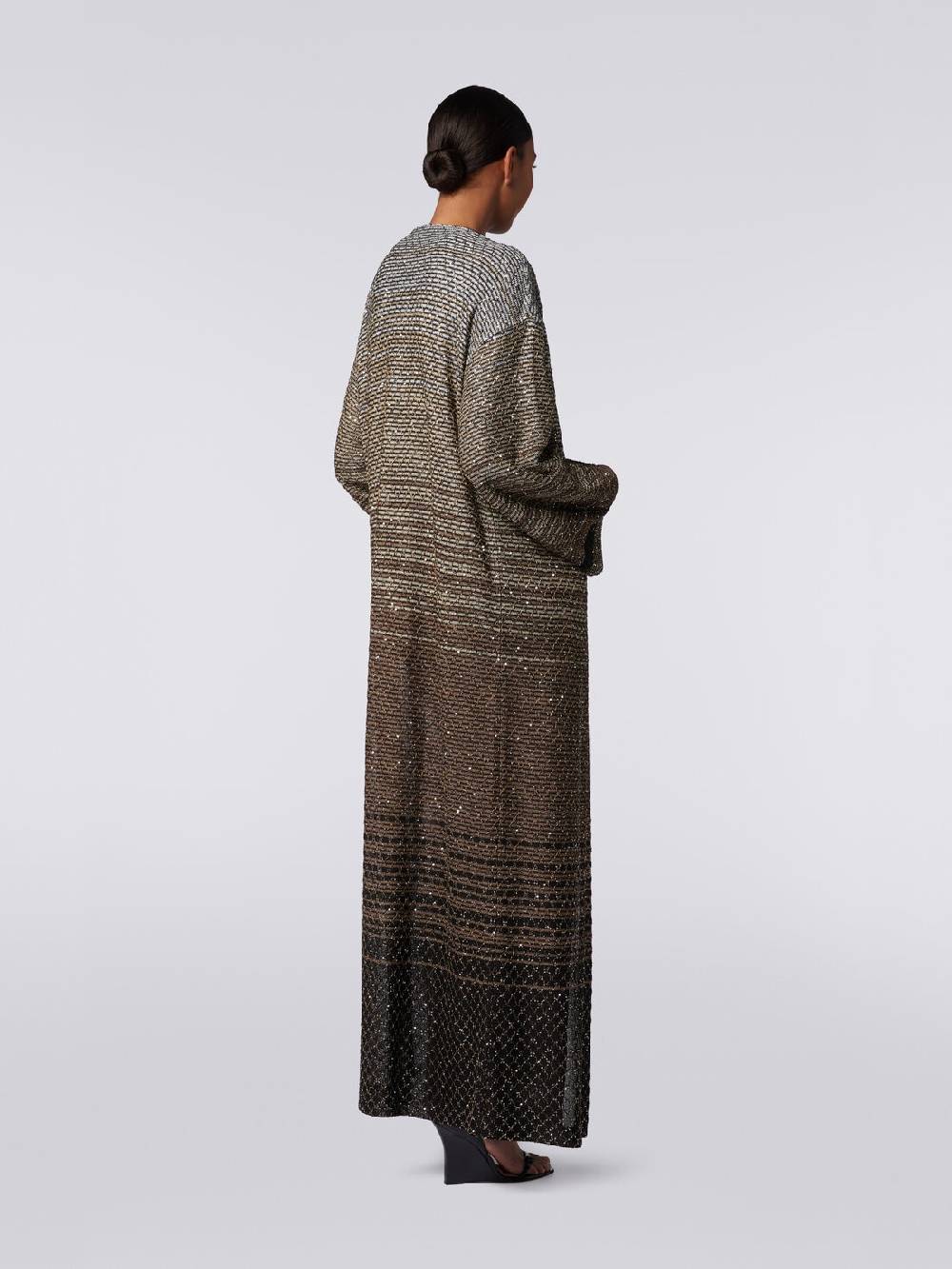 Missoni Cardigan lungo in maglia dégradé con paillettes Shopping Online