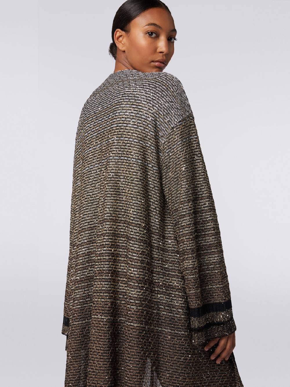 Missoni Cardigan lungo in maglia dégradé con paillettes Shopping Online