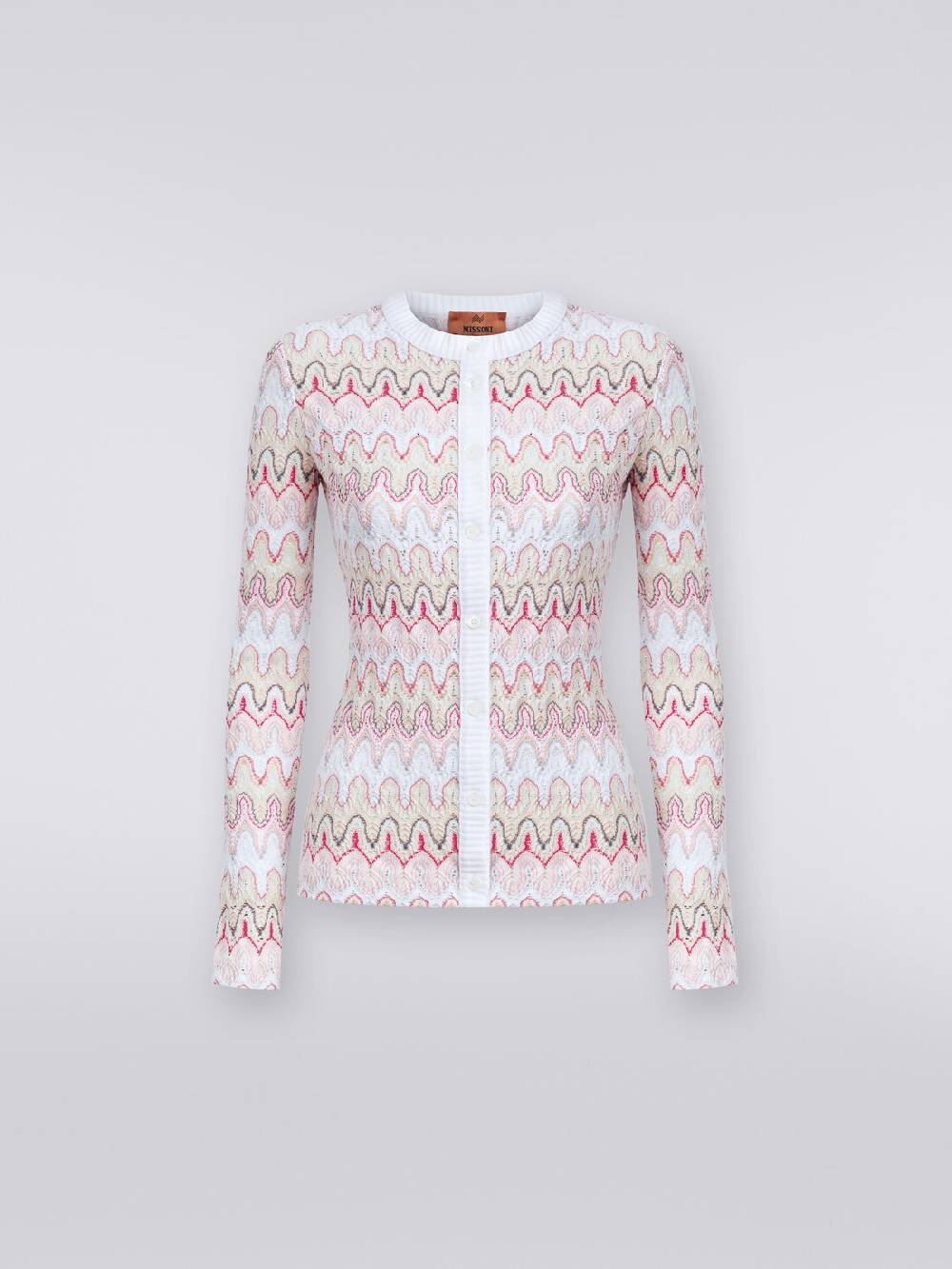 Missoni Cardigan in maglia con profili a contrasto e motivo a onde Sottocosto