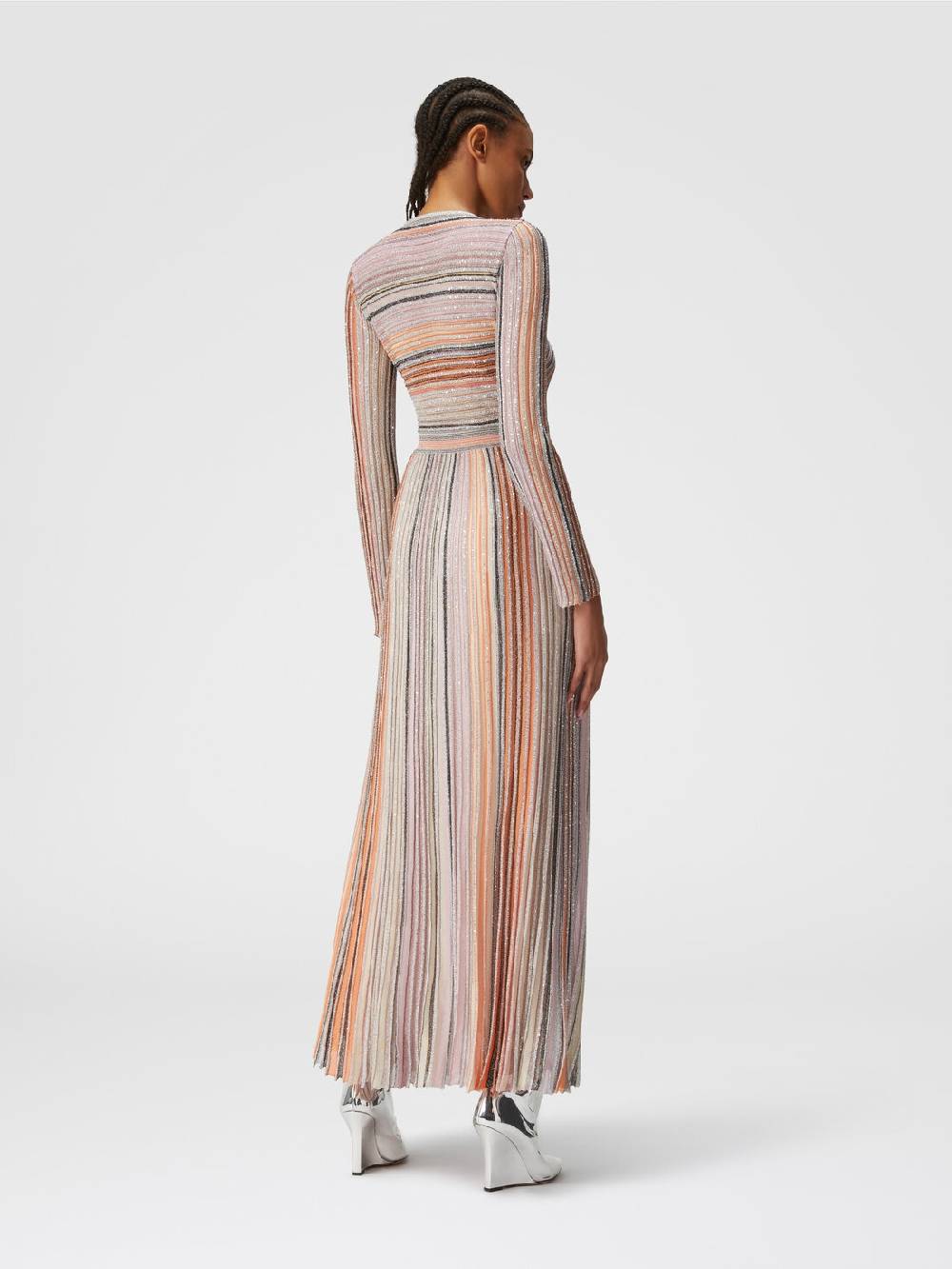 Missoni Abito lungo in maglia plissée lamé Novità
