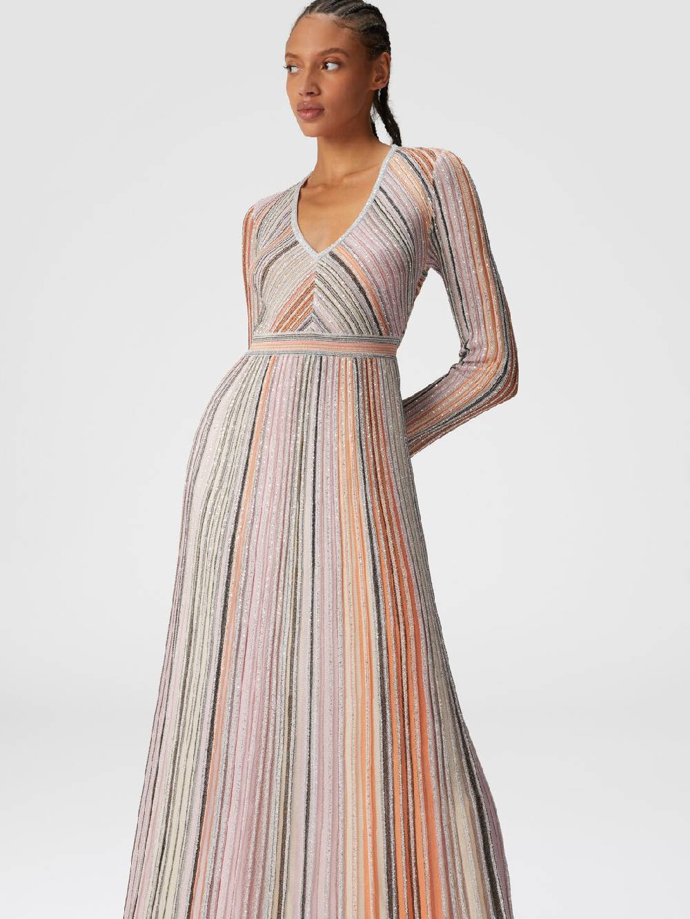 Missoni Abito lungo in maglia plissée lamé Novità