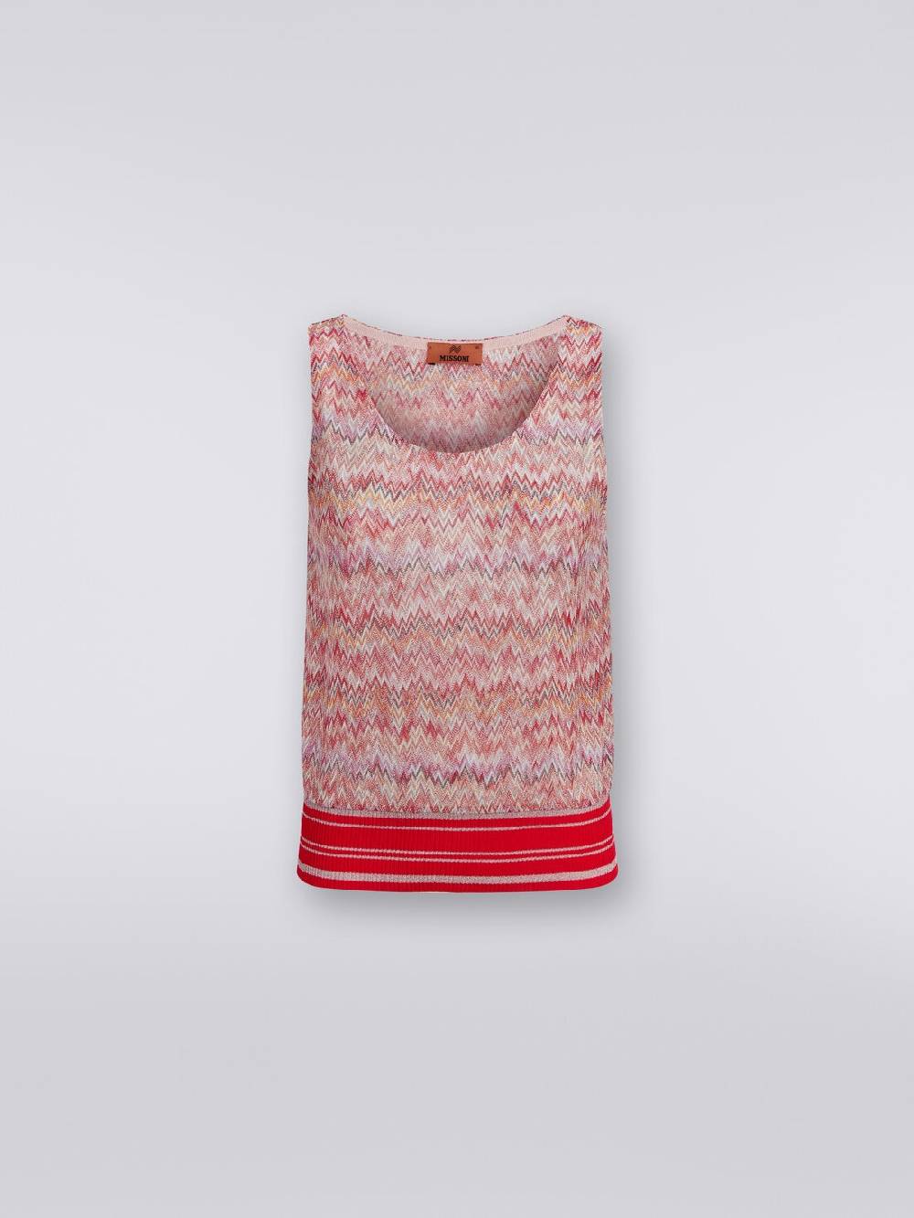 Missoni Canottiera in misto viscosa lamé chevron Presa
