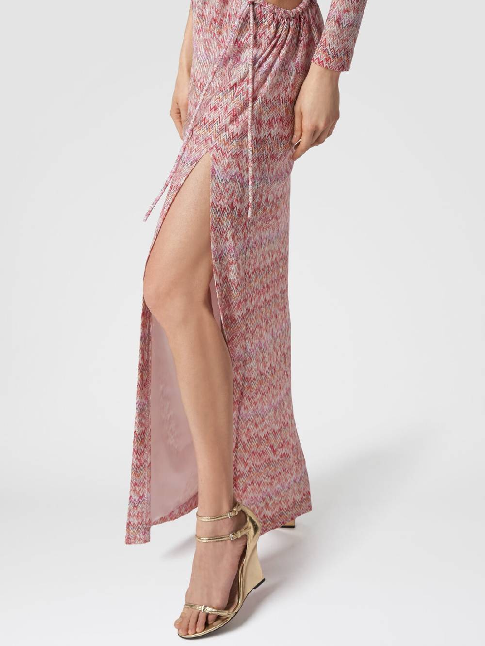 Missoni Abito lungo monospalla con dettaglio cut-out e spacco Offerta