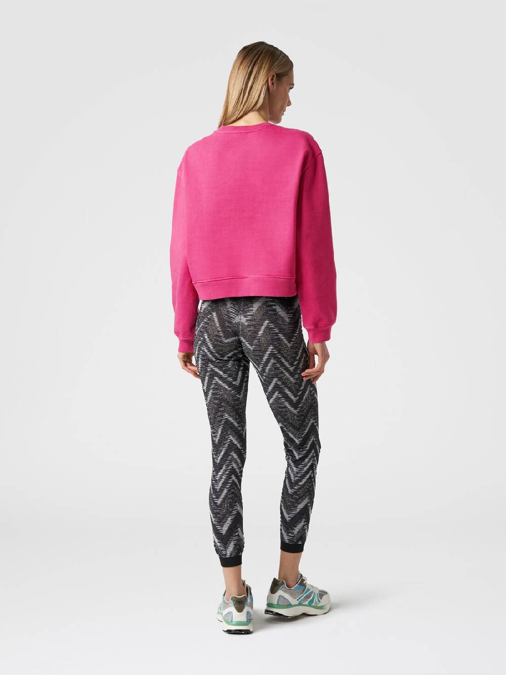 Missoni Felpa girocollo in cotone con logo Offerte