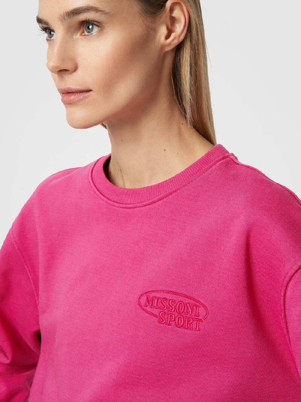 Missoni Felpa girocollo in cotone con logo Offerte