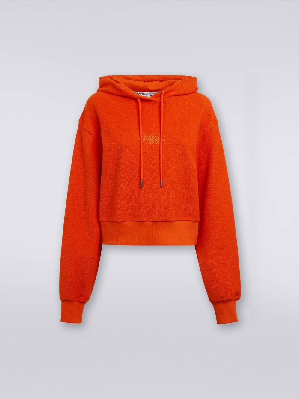 Missoni Felpa garzata crop con cappuccio e logo Prezzo Ridotto