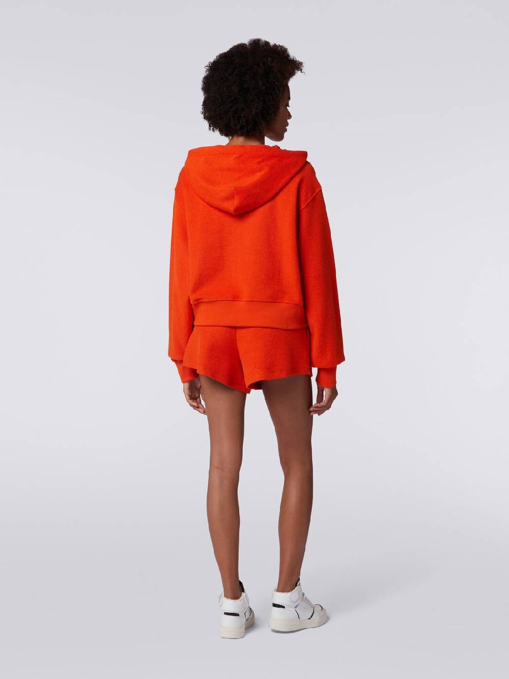 Missoni Felpa garzata crop con cappuccio e logo Prezzo Ridotto