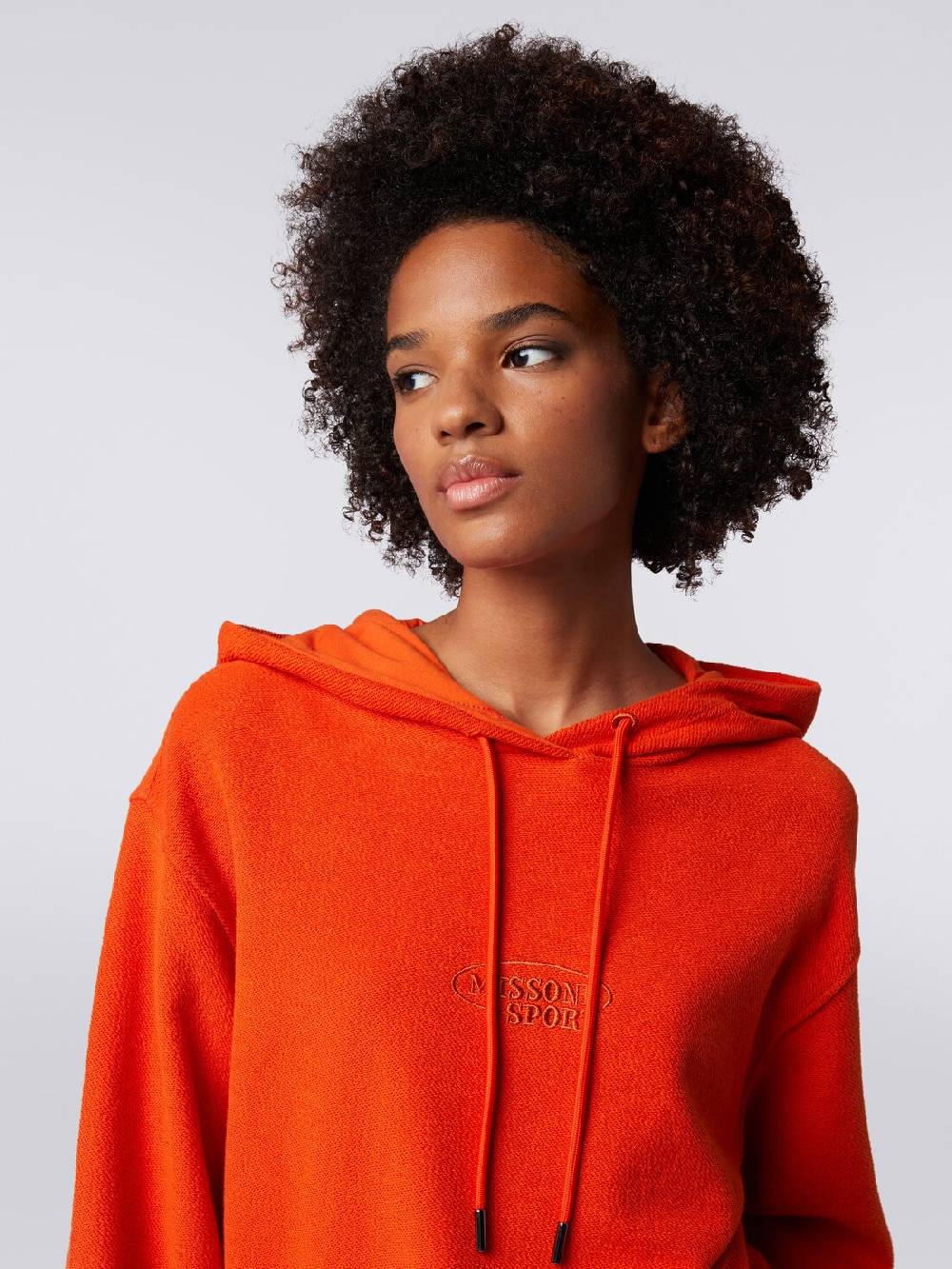 Missoni Felpa garzata crop con cappuccio e logo Prezzo Ridotto