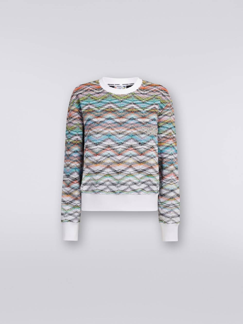 Missoni Felpa girocollo in maglia con lurex e logo Vendita Calda