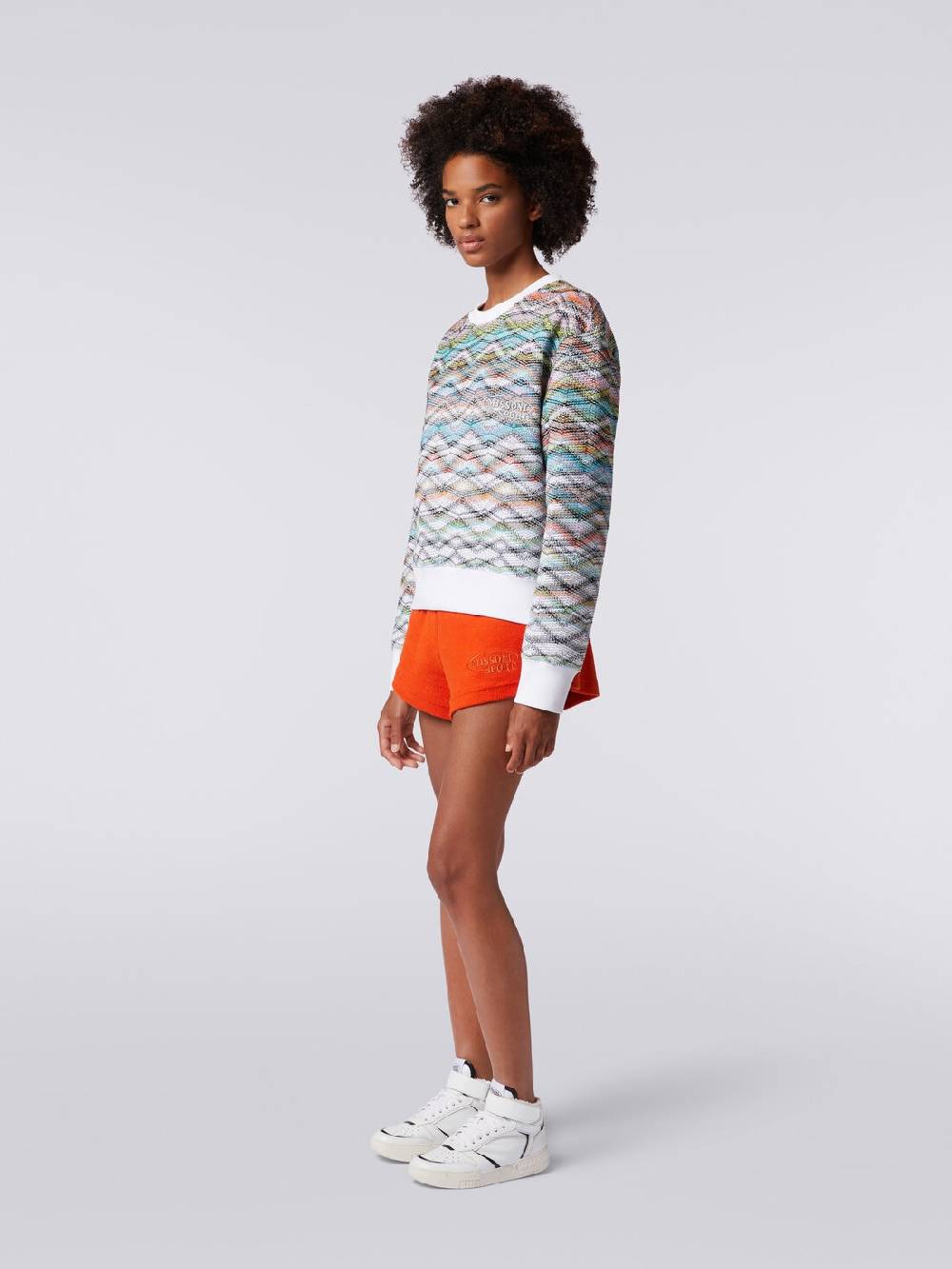 Missoni Felpa girocollo in maglia con lurex e logo Vendita Calda