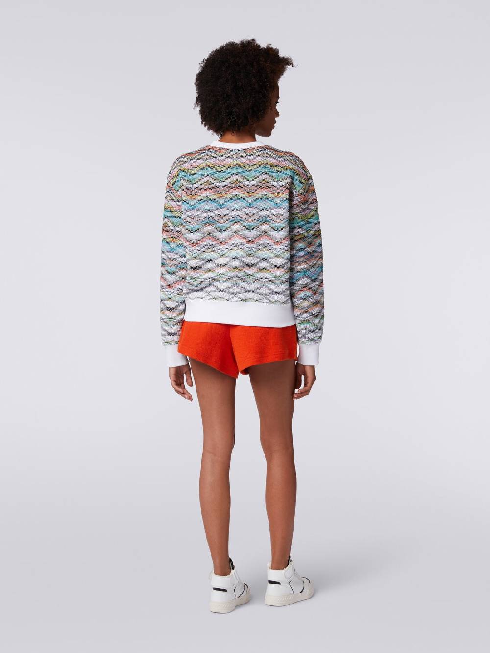 Missoni Felpa girocollo in maglia con lurex e logo Vendita Calda