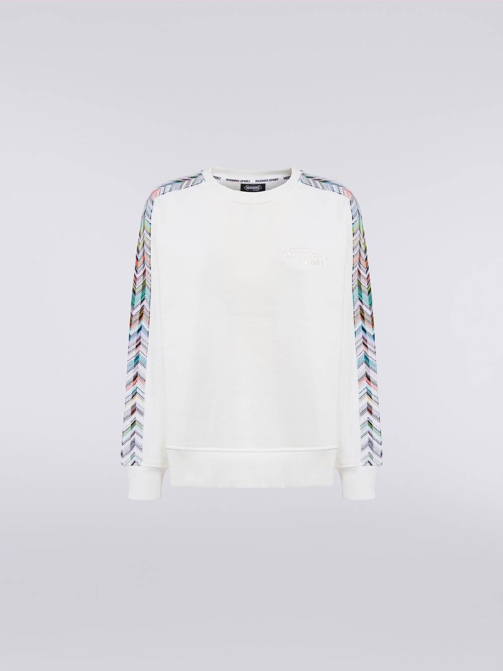 Missoni Felpa girocollo con logo e dettagli in maglia Saldi Di Fabbrica