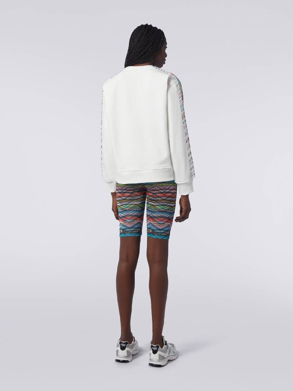Missoni Felpa girocollo con logo e dettagli in maglia Saldi Di Fabbrica