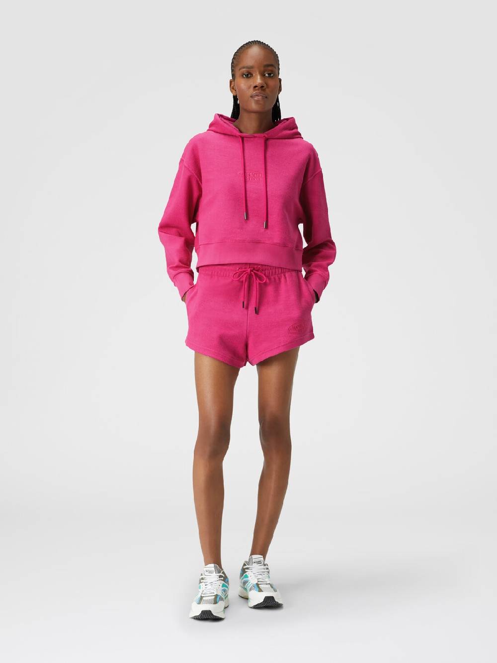 Missoni Felpa garzata crop con cappuccio e logo