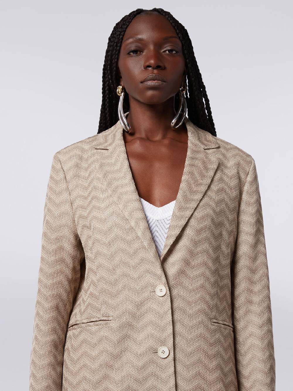 Missoni Blazer monopetto in cotone chevron Vendite Flash