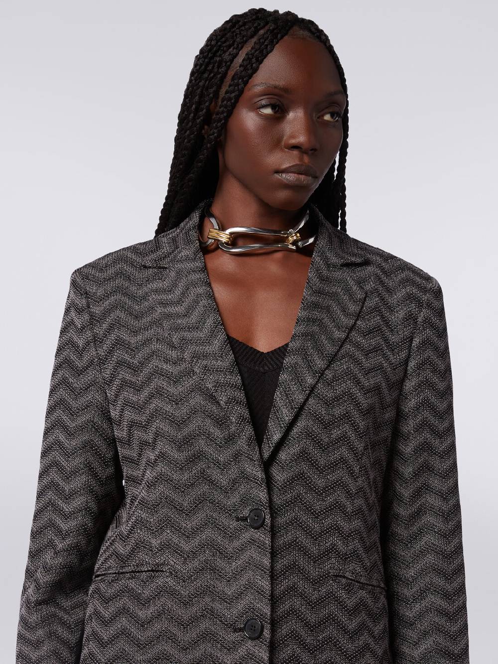 Missoni Blazer monopetto in cotone chevron Negozio