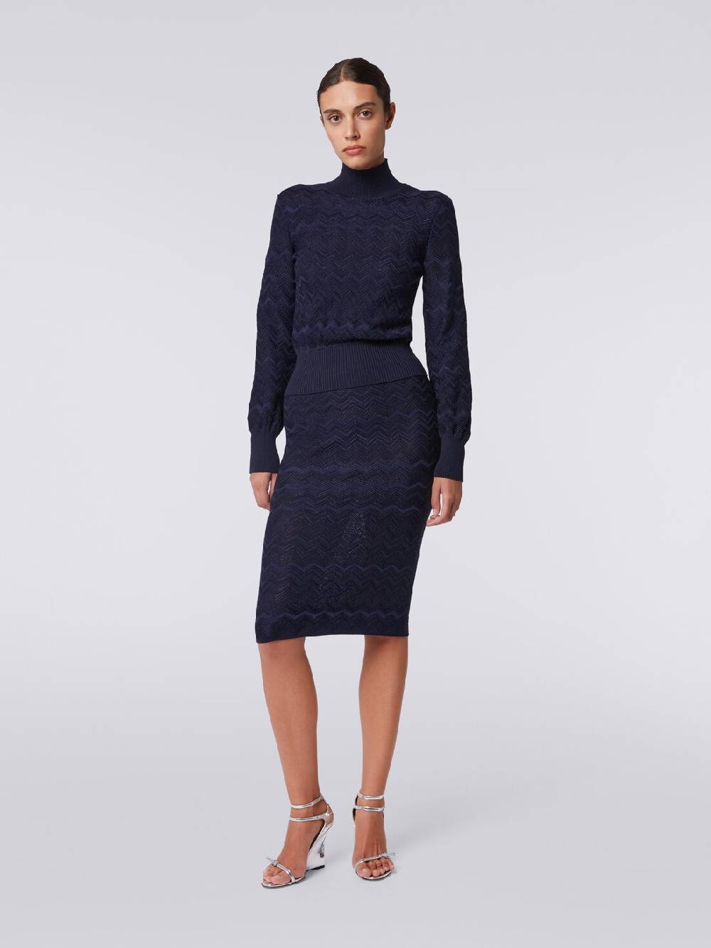 Missoni Gonna midi in viscosa e lana chevron