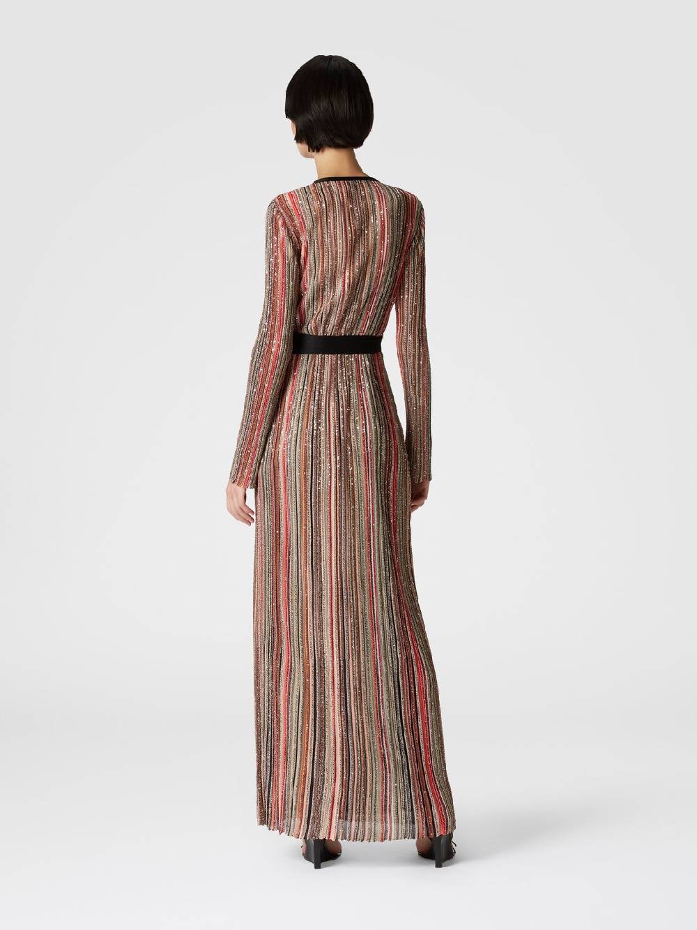 Missoni Abito lungo con chiusura a portafoglio e paillettes Italy