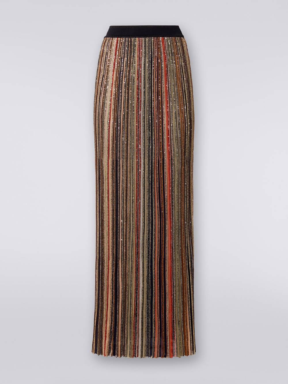 Missoni Gonna lunga plissée a righe verticali con paillettes Italia