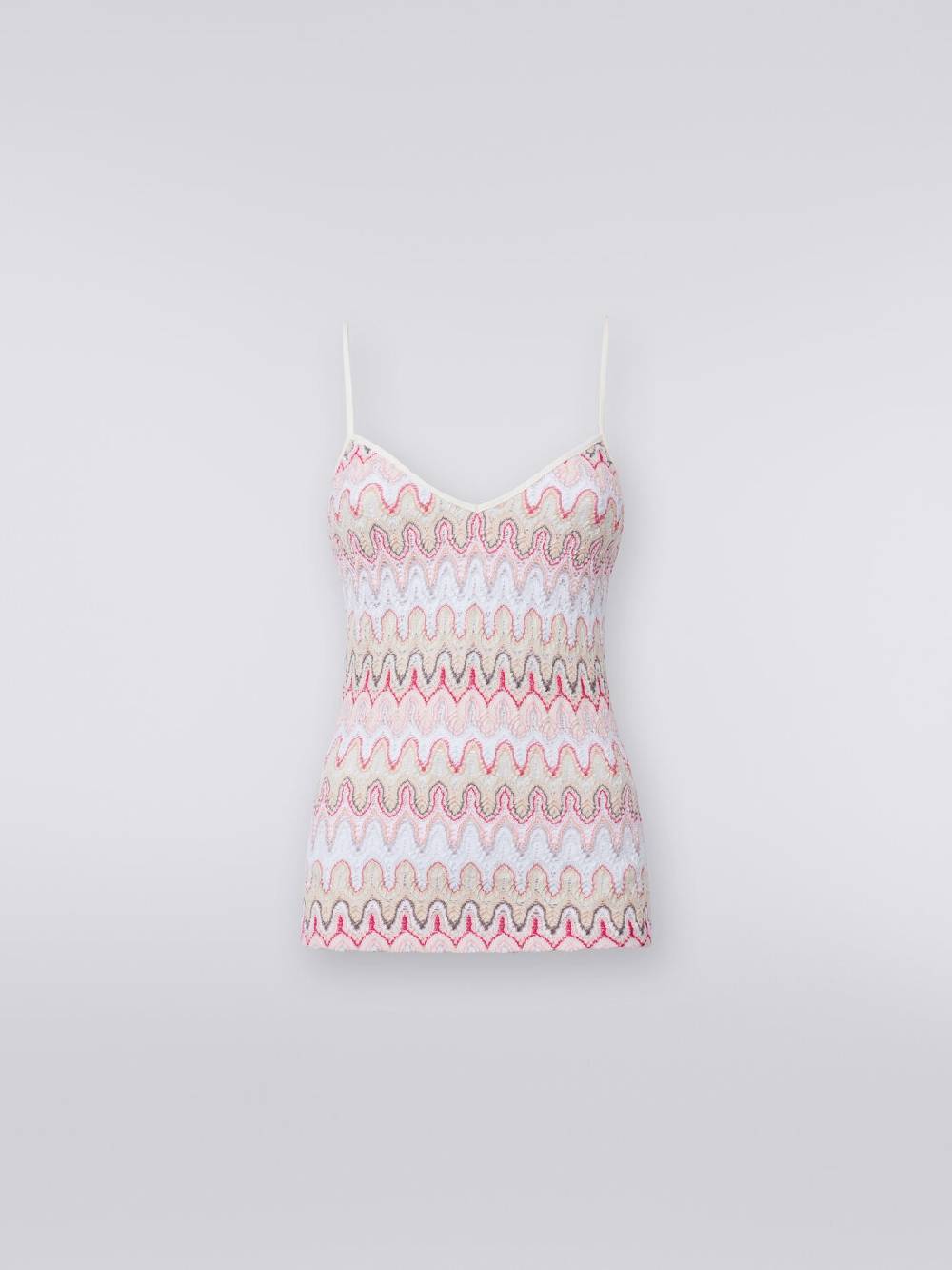 Missoni Top con scollatura a V e spalline in misto viscosa a onde effetto pizzo In Linea