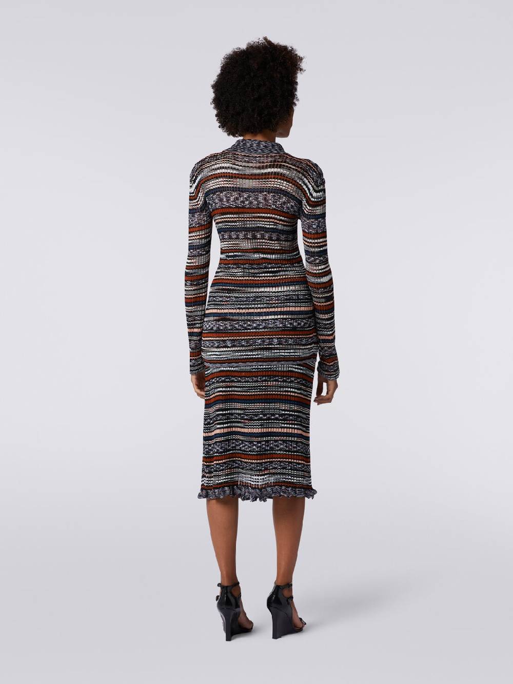 Missoni Gonna midi a costine in viscosa fiammata Nuovo