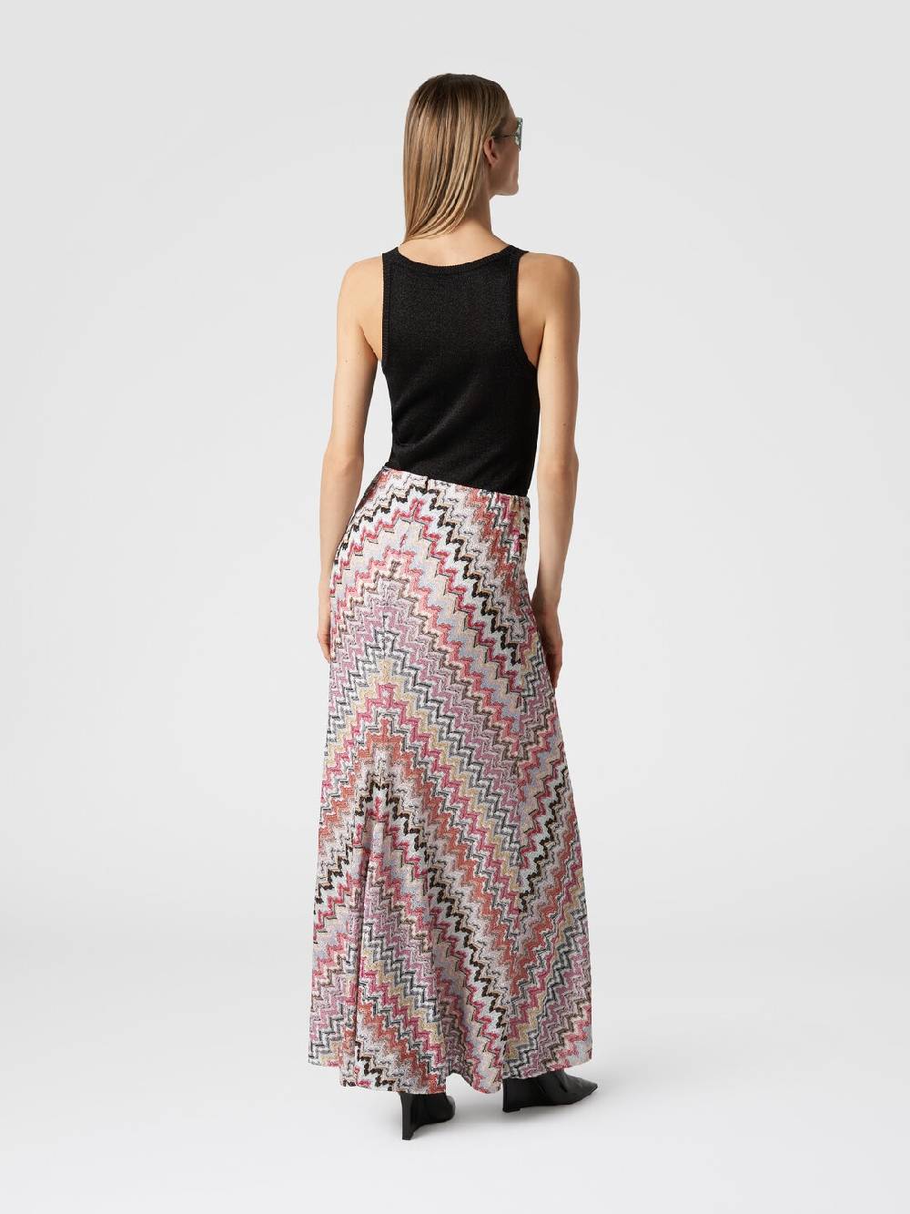 Missoni Gonna lunga in viscosa lamé zig zag Vendita