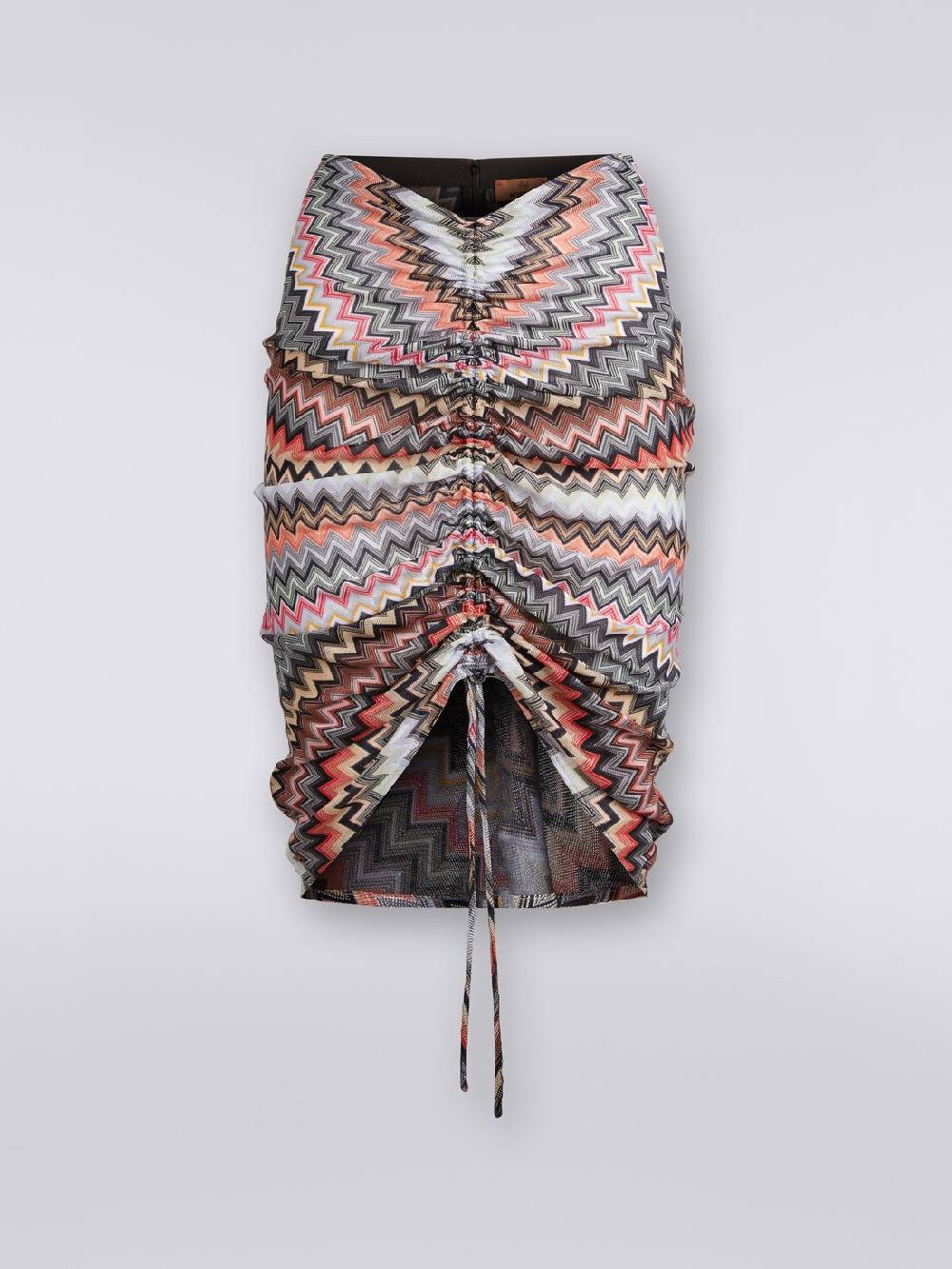 Missoni Gonna midi in cotone e viscosa zig zag con arricciatura Promozione