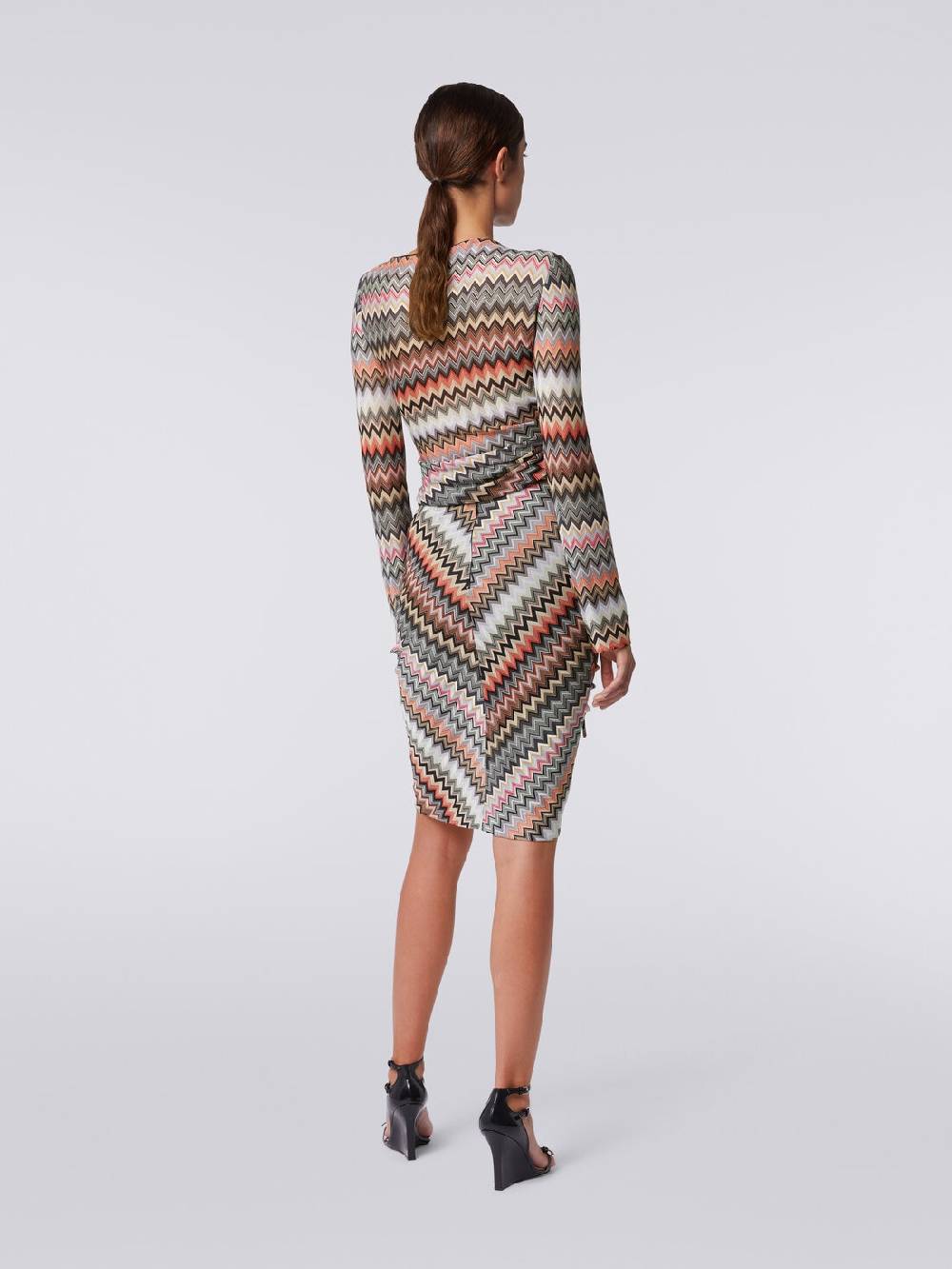 Missoni Gonna midi in cotone e viscosa zig zag con arricciatura Promozione