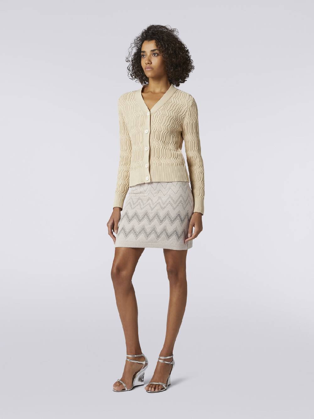 Missoni Minigonna in lana e viscosa zig zag con lurex Spedizione Gratuita