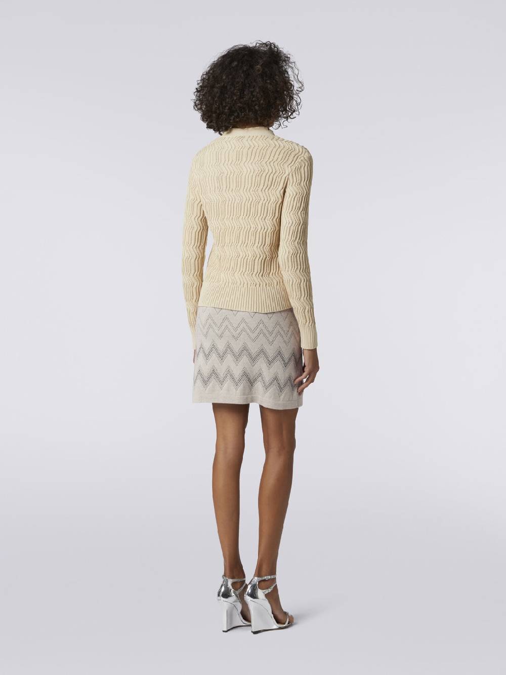 Missoni Minigonna in lana e viscosa zig zag con lurex Spedizione Gratuita