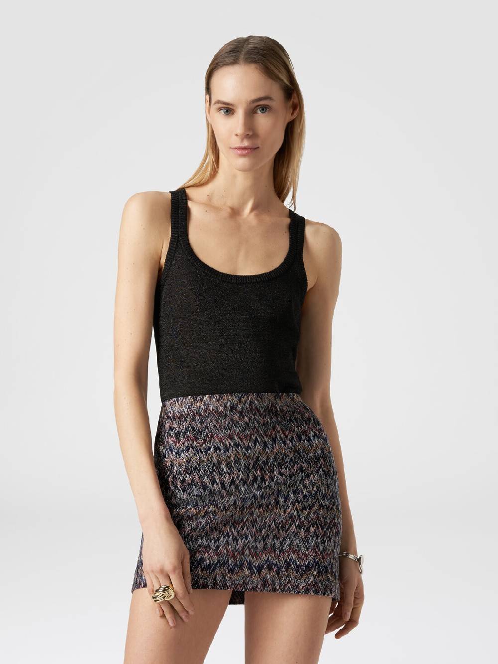 Missoni Minigonna in misto viscosa lamé zig zag Pezzi Unici