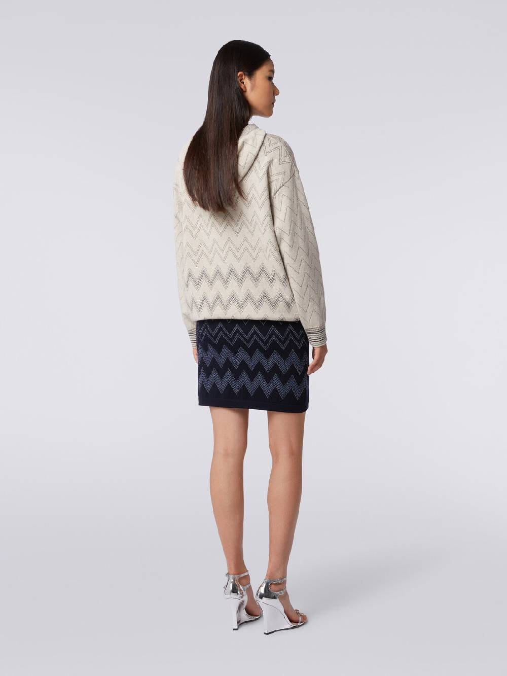 Missoni Minigonna in lana e viscosa zig zag con lurex Qualità Garantita