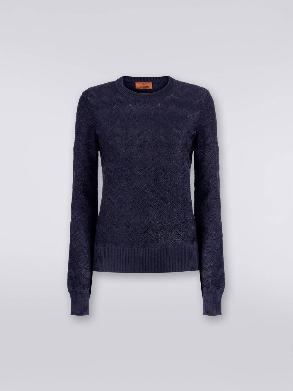 Missoni Pullover girocollo in viscosa e lana chevron Negozi Online